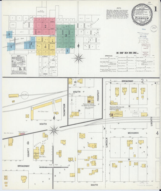 Sanborn Fire Insurance Map from Plainview, Wabasha County, Minnesota (1900), Sheet #0001 - Historic Sanborn Fire Insurance Map Print, vintage old map wall art, antique decor, genealogy gift, Minnesota Minnesota map