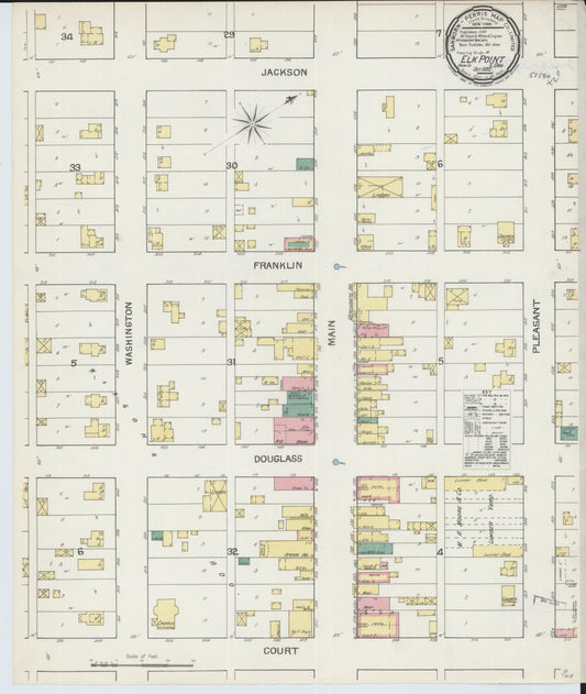 Sanborn Fire Insurance Map from Elk Point, Union County, South Dakota (1892), Sheet #0001 - Historic Sanborn Fire Insurance Map Print, vintage old map wall art, antique decor, genealogy gift, South Dakota South Dakota map
