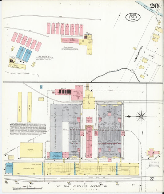 Sanborn Fire Insurance Map from Iola, Allen County, Kansas (1905), Sheet #0020 - Historic Sanborn Fire Insurance Map Print, vintage old map wall art, antique decor, genealogy gift, Kansas Kansas map