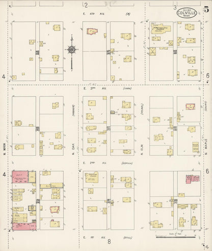 Sanborn Fire Insurance Map from Colville, Stevens County, Washington (1912), Sheet #0005 - Complete Map Set gallery image, historic Sanborn map, vintage wall art, Washington Washington