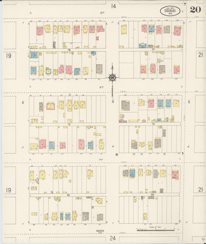 Sanborn Fire Insurance Map from Douglas, Cochise County, Arizona (1914), Sheet #0020 - Complete Map Set gallery image, historic Sanborn map, vintage wall art, Arizona Arizona