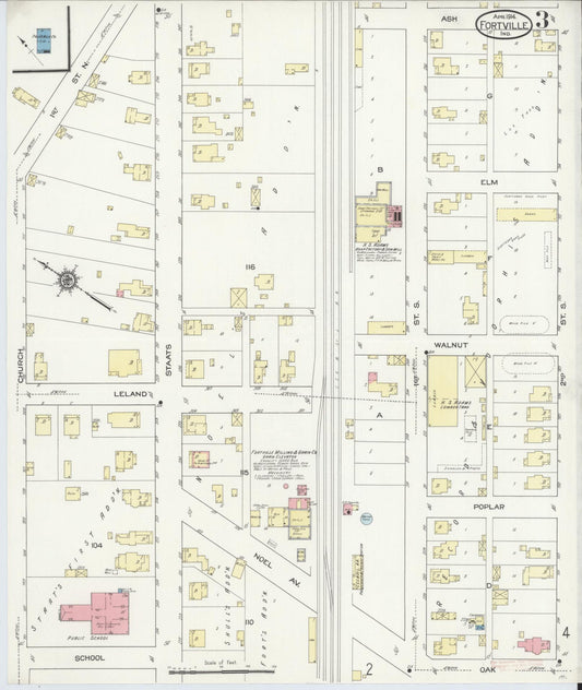 Sanborn Fire Insurance Map from Fortville, Hancock County, Indiana (1914), Sheet #0003 - Historic Sanborn Fire Insurance Map Print, vintage old map wall art, antique decor, genealogy gift, Indiana Indiana map