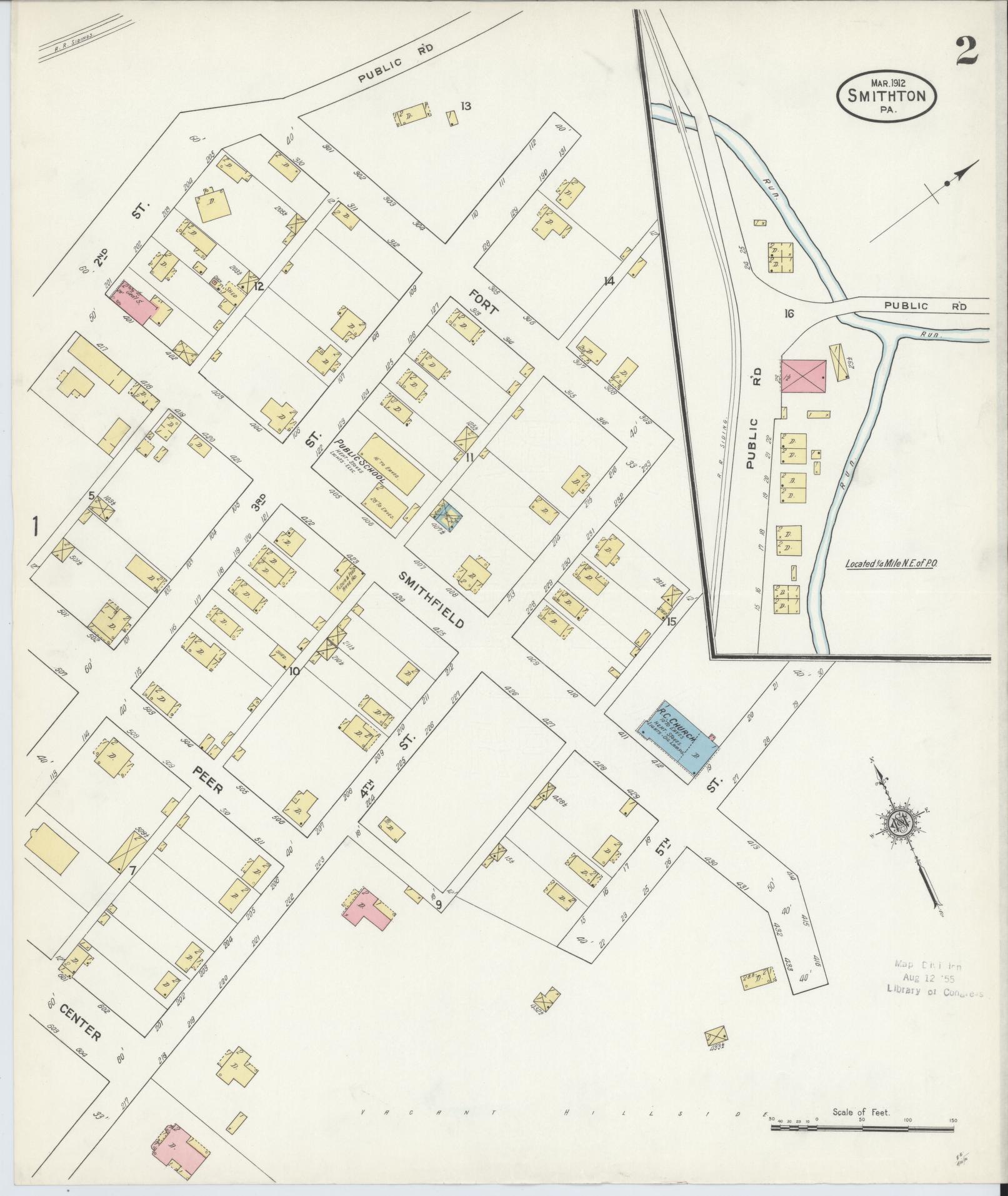 Sanborn Fire Insurance Map from Smithton, Westmoreland County, Pennsylvania (1912), Sheet #0002 - Complete Map Set gallery image, historic Sanborn map, vintage wall art, Pennsylvania Pennsylvania