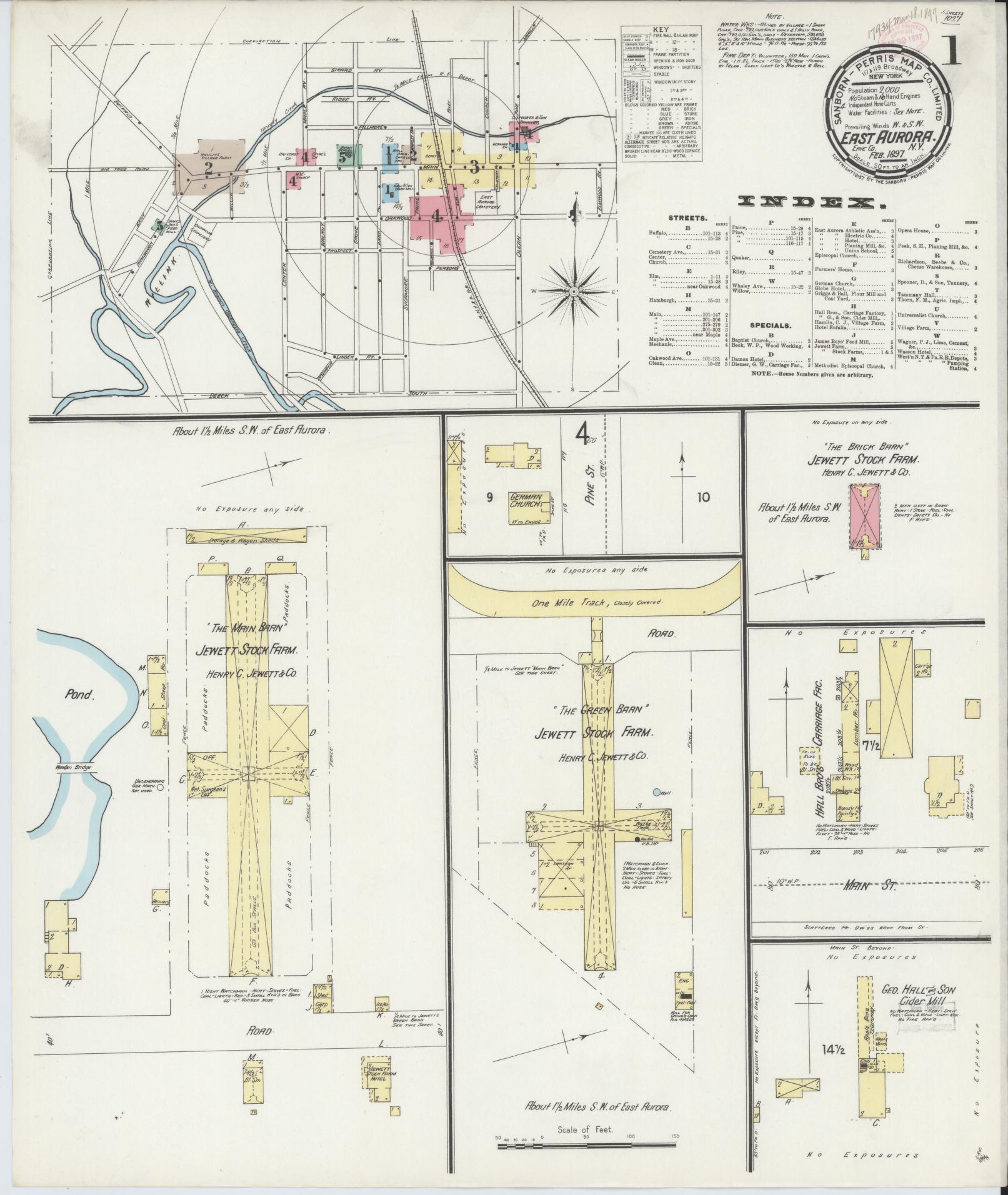 Sanborn Fire Insurance Map from East Aurora, Erie County, New York. (1897) – Historic Sanborn Fire Insurance Map Print