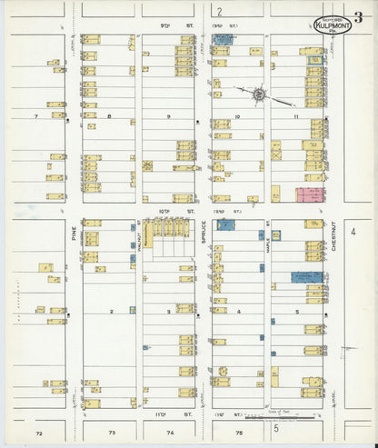 Sanborn Fire Insurance Map from Kulpmont, Northumberland County, Pennsylvania (1920), Sheet #0003 - Complete Map Set gallery image, historic Sanborn map, vintage wall art, Pennsylvania Pennsylvania