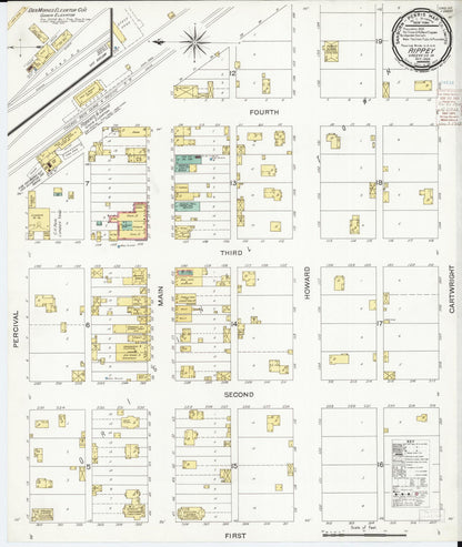 Sanborn Fire Insurance Map from Rippey, Greene County, Iowa (1900), Sheet #0001 - Historic Sanborn Fire Insurance Map Print, vintage old map wall art
