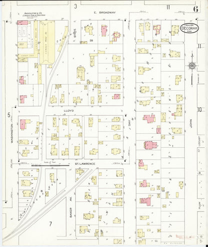 Sanborn Fire Insurance Map from Decorah, Winneshiek County, Iowa (1914), Sheet #0006 - Historic Sanborn Fire Insurance Map Print