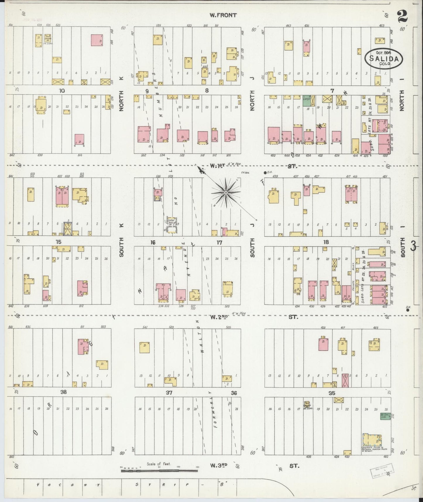 Sanborn Fire Insurance Map from Salida, Chaffee County, Colorado (1904), Sheet #0002 - Complete Map Set gallery image, historic Sanborn map, vintage wall art, Colorado Colorado