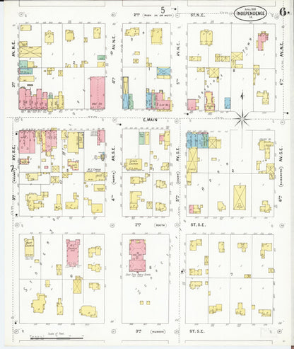 Sanborn Fire Insurance Map from Independence, Buchanan County, Iowa (1899), Sheet #0006 - Historic Sanborn Fire Insurance Map Print