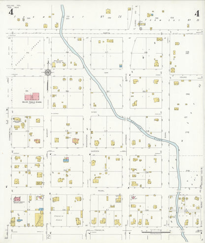 Sanborn Fire Insurance Map from Goliad, Goliad County, Texas (1934), Sheet #0004 - Historic Sanborn Fire Insurance Map Print, vintage old map wall art, antique decor, genealogy gift, Texas Texas map