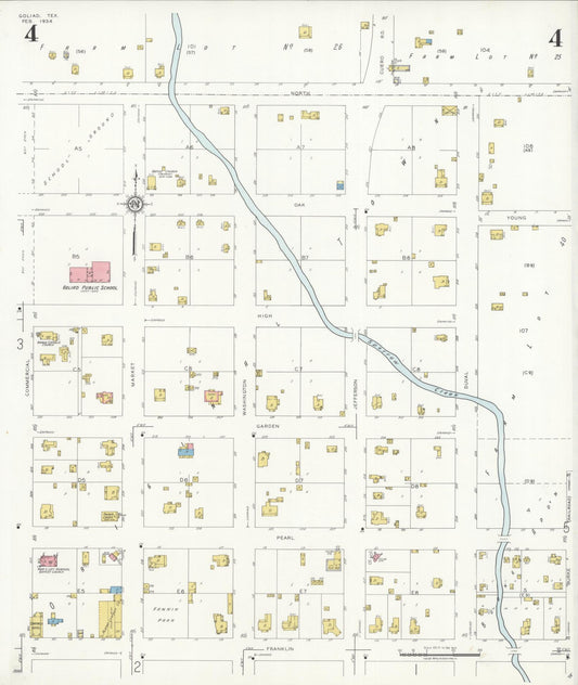 Sanborn Fire Insurance Map from Goliad, Goliad County, Texas (1934), Sheet #0004 - Historic Sanborn Fire Insurance Map Print, vintage old map wall art, antique decor, genealogy gift, Texas Texas map