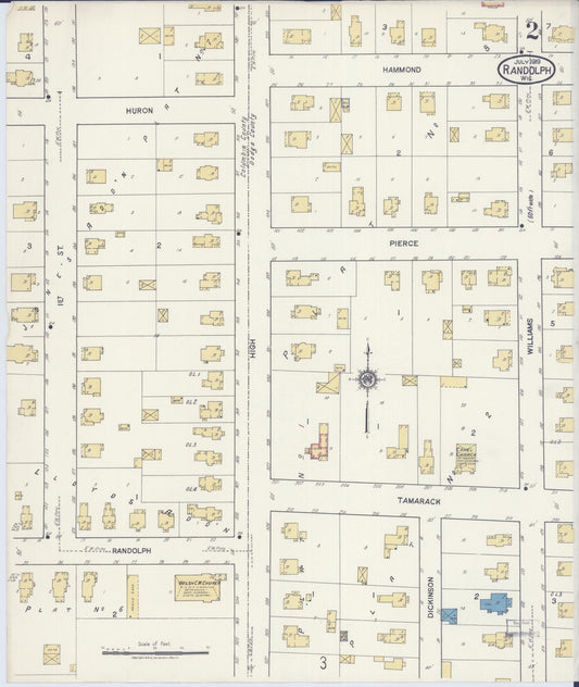 Sanborn Fire Insurance Map from Randolph, Columbia and Dodge Counties, Wisconsin (1919), Sheet #0002 - Historic Sanborn Fire Insurance Map Print, vintage old map wall art, antique decor, genealogy gift, Wisconsin Wisconsin map