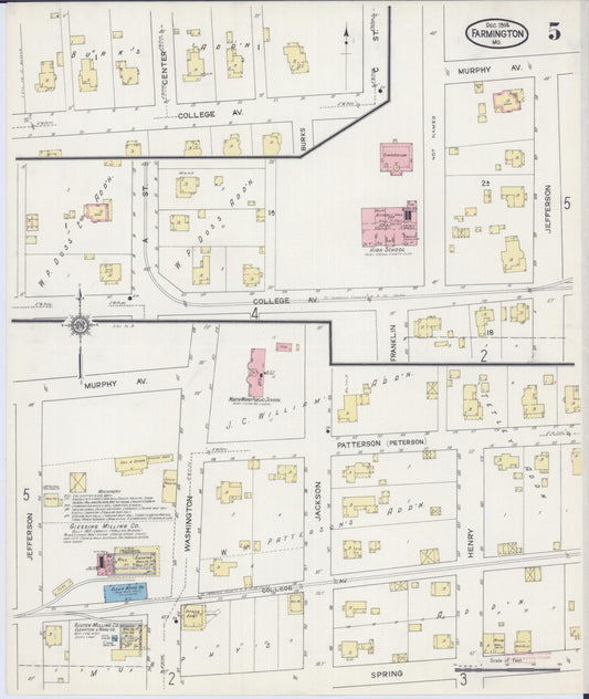 Sanborn Fire Insurance Map from Farmington, Saint Francois County, Missouri (1914), Sheet #0005 - Historic Sanborn Fire Insurance Map Print, vintage old map wall art, antique decor, genealogy gift, Missouri Missouri map