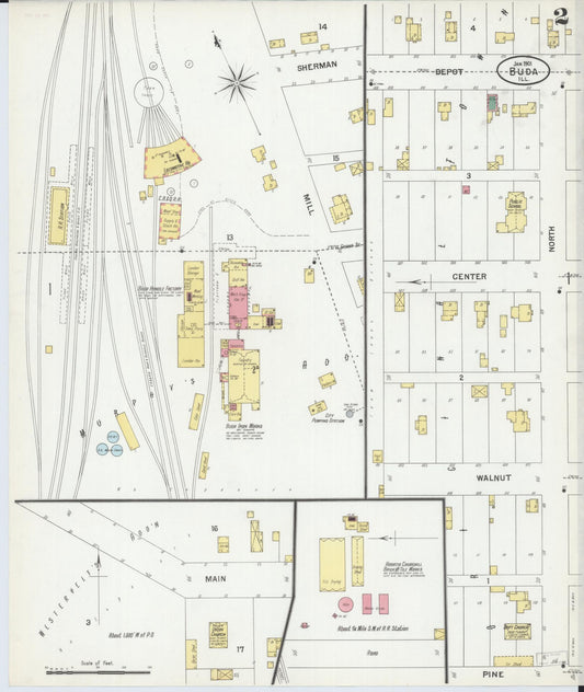 Sanborn Fire Insurance Map from Buda, Bureau County, Illinois (1901), Sheet #0002 - Historic Sanborn Fire Insurance Map Print, vintage old map wall art, antique decor, genealogy gift, Illinois Illinois map