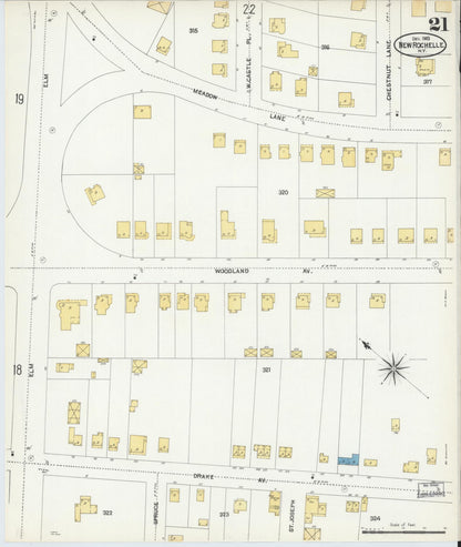 Sanborn Fire Insurance Map from New Rochelle, Westchester County, New York (1903), Sheet #0021 - Complete Map Set gallery image, historic Sanborn map, vintage wall art, New York New York