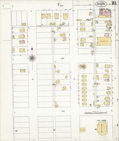 Sanborn Fire Insurance Map from Oxnard, Ventura County, California (1906), Sheet #0010 - Complete Map Set gallery image, historic Sanborn map, vintage wall art, California California