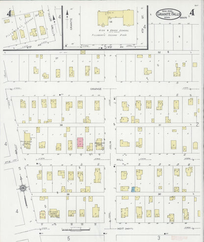 Sanborn Fire Insurance Map from Granite Falls, Yellow Medicine And Chippewa Counties, Minnesota (1930), Sheet #0004 - Complete Map Set gallery image, historic Sanborn map, vintage wall art, Minnesota Minnesota