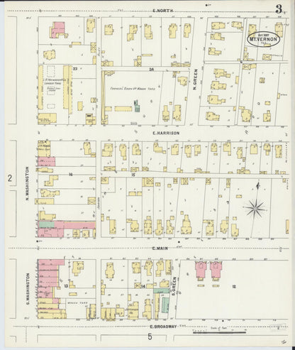 Sanborn Fire Insurance Map from Mount Vernon, Jefferson County, Illinois (1897), Sheet #0003 - Complete Map Set gallery image, historic Sanborn map, vintage wall art, Illinois Illinois