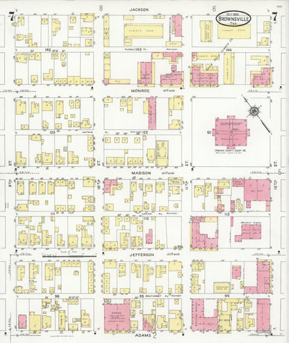 Sanborn Fire Insurance Map from Brownsville, Cameron County, Texas (1926), Sheet #0007 - Complete Map Set gallery image, historic Sanborn map, vintage wall art, Texas Texas