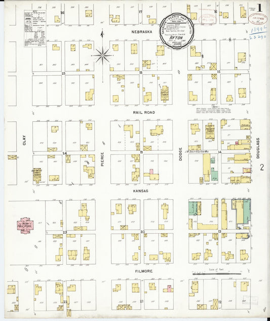Sanborn Fire Insurance Map from Afton, Union County, Iowa (1899), Sheet #0001 - Historic Sanborn Fire Insurance Map Print