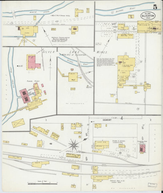 Sanborn Fire Insurance Map from Silverton, San Juan County, Colorado (1902), Sheet #0005 - Historic Sanborn Fire Insurance Map Print, vintage old map wall art, antique decor, genealogy gift, Colorado Colorado map
