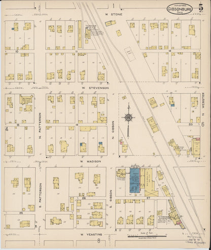 Sanborn Fire Insurance Map from Gibsonburg, Sandusky County, Ohio (1922), Sheet #0005 - Historic Sanborn Fire Insurance Map Print, vintage old map wall art, antique decor, genealogy gift, Ohio Ohio map