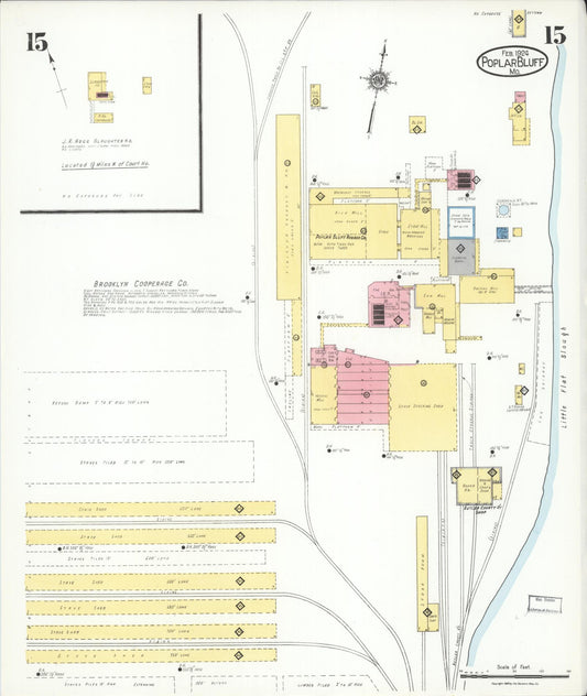 Sanborn Fire Insurance Map from Poplar Bluff, Butler County, Missouri (1924), Sheet #0015 - Historic Sanborn Fire Insurance Map Print, vintage old map wall art, antique decor, genealogy gift, Missouri Missouri map
