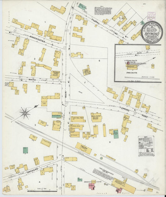 Sanborn Fire Insurance Map from Raymond, Rockingham County, New Hampshire. (1903) – Historic Sanborn Fire Insurance Map Print