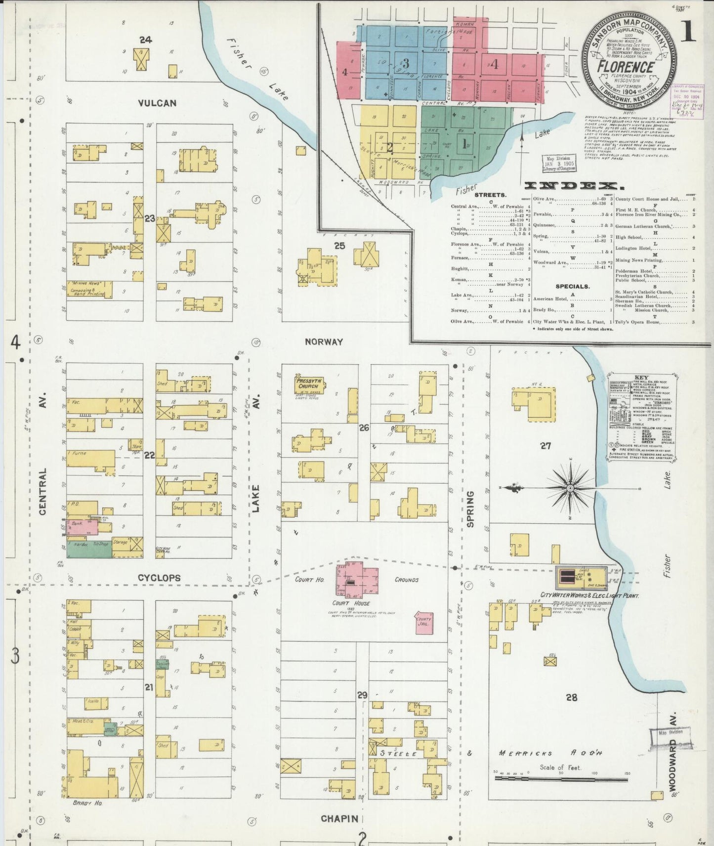 Florence, Florence County, Wisconsin (1904) – Sanborn Fire Insurance Map – Map View