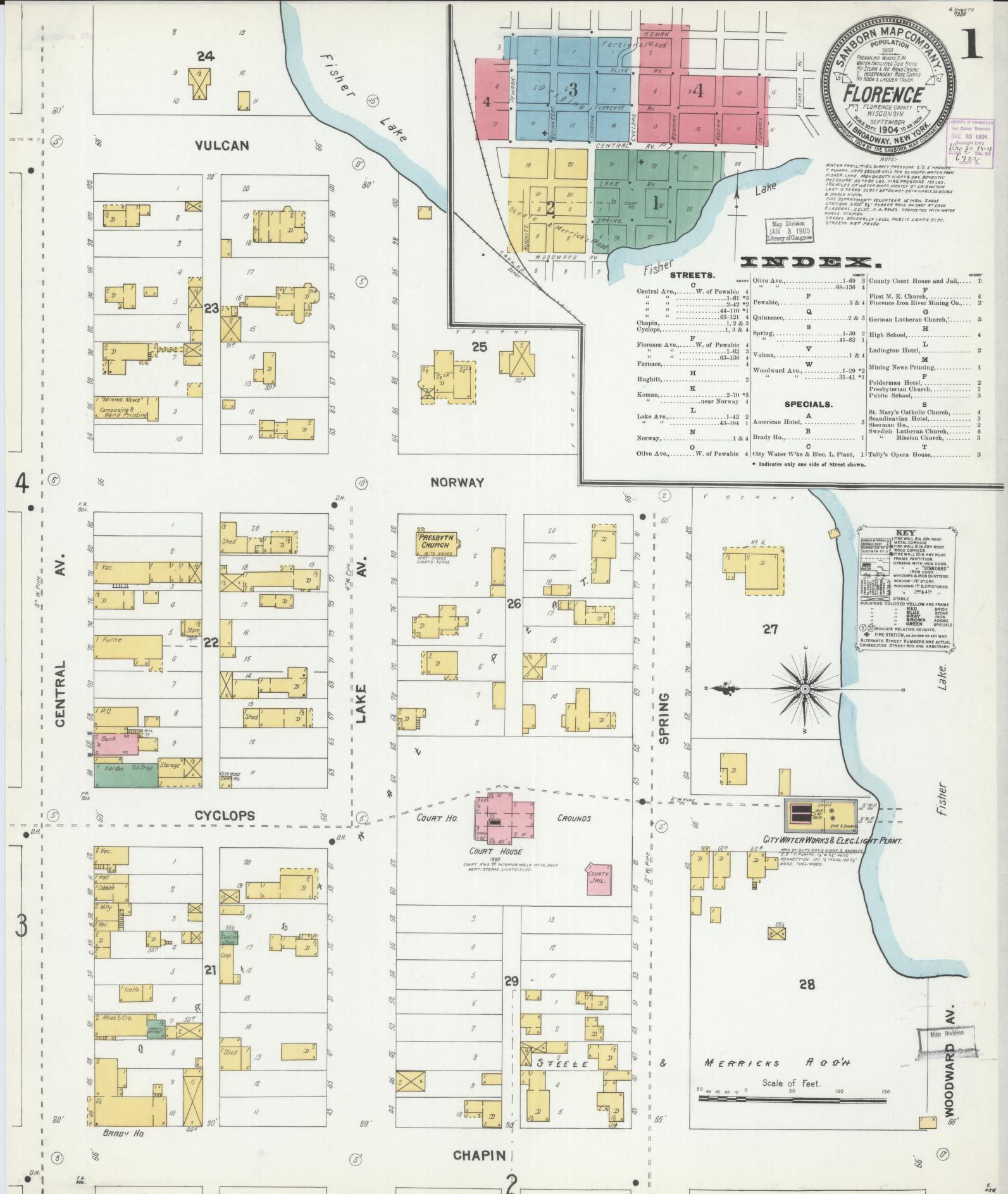 Florence, Florence County, Wisconsin (1904) – Sanborn Fire Insurance Map – Map View