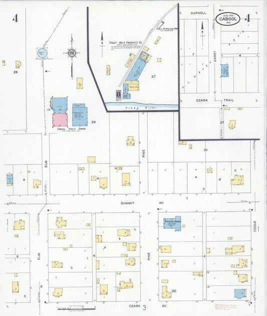 Sanborn Fire Insurance Map from Cabool, Texas County, Missouri (1930), Sheet #0004 - Historic Sanborn Fire Insurance Map Print, vintage old map wall art, antique decor, genealogy gift, Missouri Missouri map