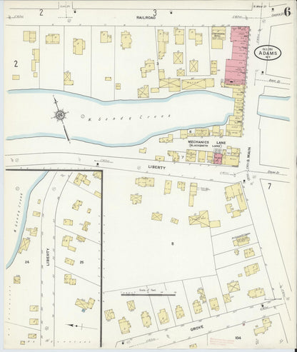 Sanborn Fire Insurance Map from Adams, Jefferson County, New York (1911), Sheet #0006 - Complete Map Set gallery image, historic Sanborn map, vintage wall art, New York New York