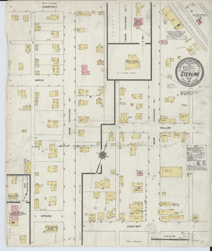 Sanborn Fire Insurance Map from Sterling, Wayne County, Ohio (1911), Sheet #0001 - Historic Sanborn Fire Insurance Map Print, vintage old map wall art, antique decor, genealogy gift, Ohio Ohio map