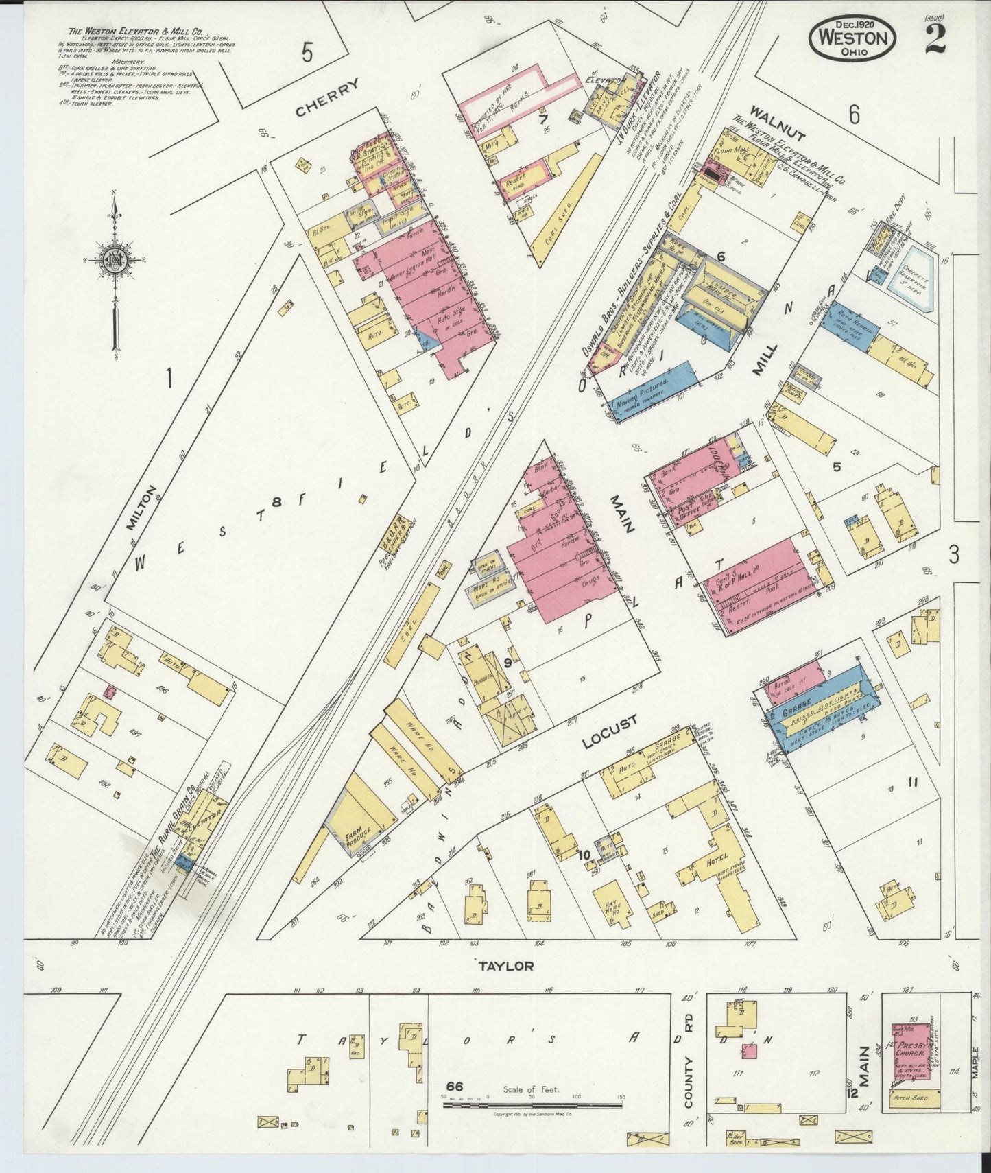 Sanborn Fire Insurance Map from Weston, Wood County, Ohio (1920), Sheet #0002 - Complete Map Set gallery image, historic Sanborn map, vintage wall art, Ohio Ohio
