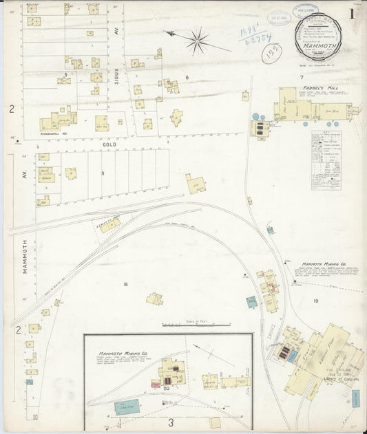 Sanborn Fire Insurance Map from Mammoth, Juab County, Utah (1898), Sheet #0001 - Historic Sanborn Fire Insurance Map Print, vintage old map wall art, antique decor, genealogy gift, Utah Utah map