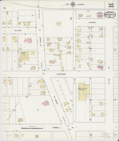 Sanborn Fire Insurance Map from Mankato, Blue Earth County, Minnesota (1914), Sheet #0025 - Complete Map Set gallery image, historic Sanborn map, vintage wall art, Minnesota Minnesota