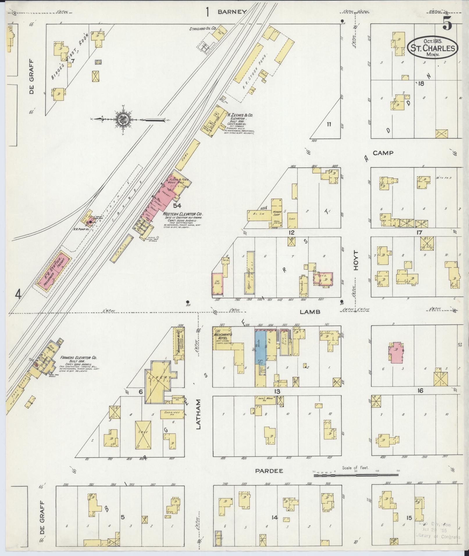 Sanborn Fire Insurance Map from Saint Charles, Winona County, Minnesota (1915), Sheet #0005 - Complete Map Set gallery image, historic Sanborn map, vintage wall art, Minnesota Minnesota