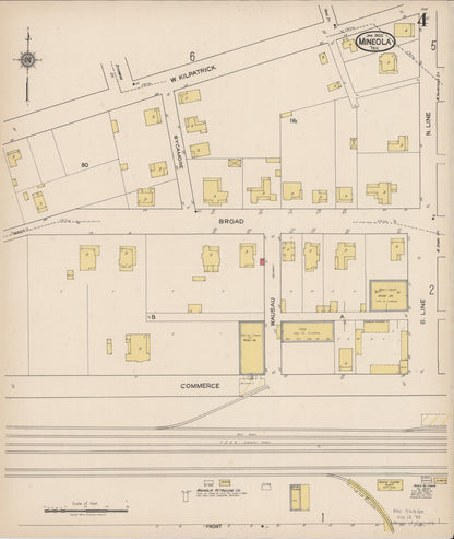 Sanborn Fire Insurance Map from Mineola, Wood County, Texas (1922), Sheet #0004 - Complete Map Set gallery image, historic Sanborn map, vintage wall art, Texas Texas