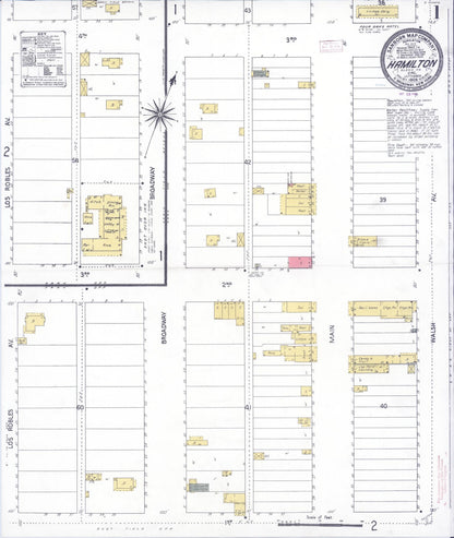Sanborn Fire Insurance Map from Hamilton, Glenn County, California (1909), Sheet #0001 - Complete Map Set gallery image, historic Sanborn map, vintage wall art, California California