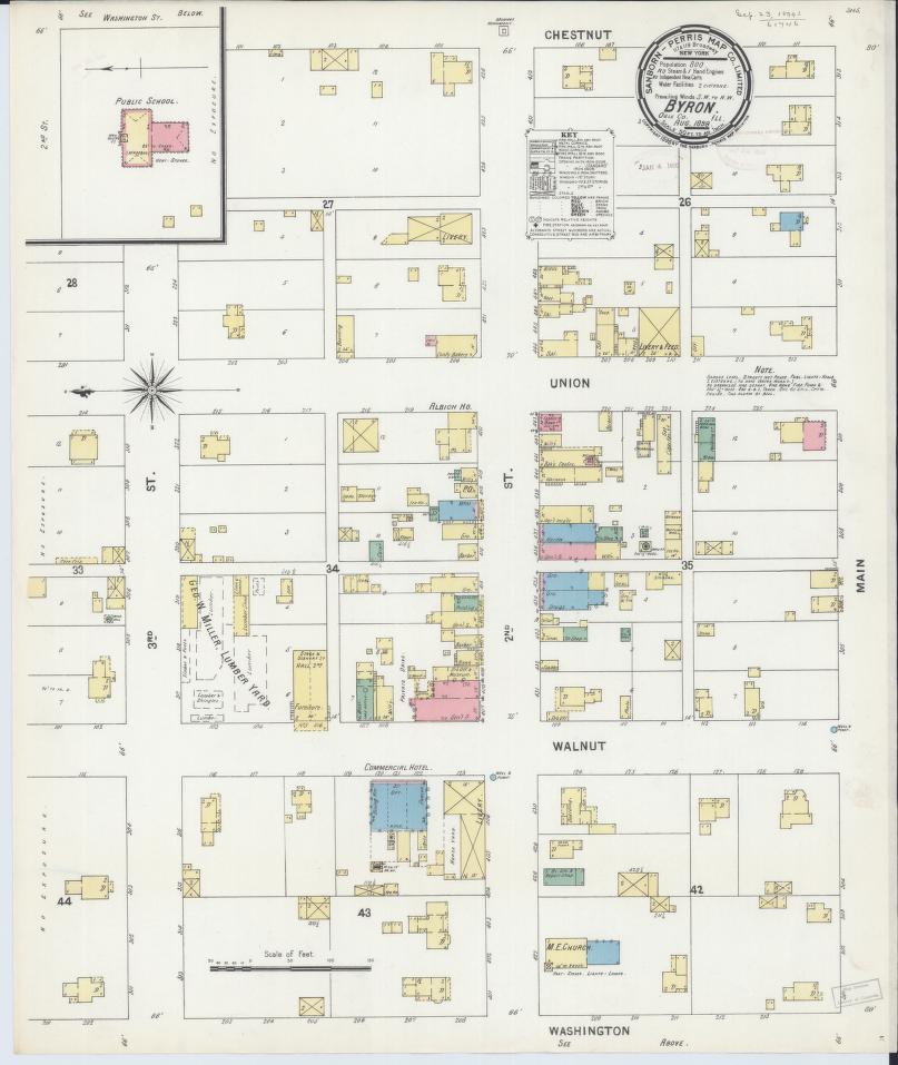 Sanborn Fire Insurance Map from Byron, Ogle County, Illinois. (1899) – Map View