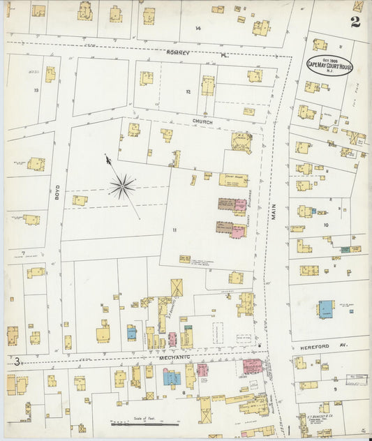Sanborn Fire Insurance Map from Cape May Court House, Cape May County, New Jersey (1905), Sheet #0002 - Historic Sanborn Fire Insurance Map Print, vintage old map wall art, antique decor, genealogy gift, New Jersey New Jersey map