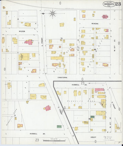 Sanborn Fire Insurance Map from Mankato, Blue Earth County, Minnesota (1900), Sheet #0023 - Complete Map Set gallery image, historic Sanborn map, vintage wall art, Minnesota Minnesota
