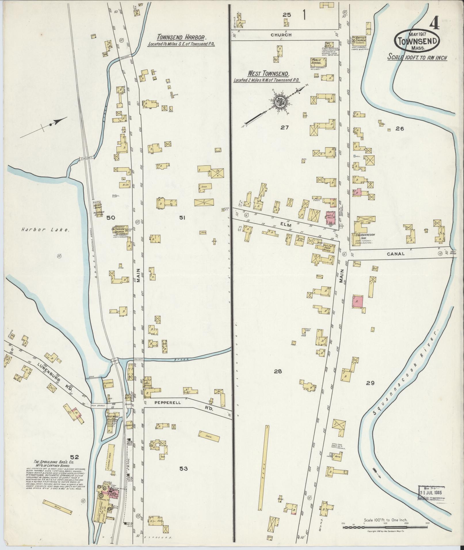 Sanborn Fire Insurance Map from Townsend, Middlesex County, Massachusetts (1917), Sheet #0004 - Complete Map Set gallery image, historic Sanborn map, vintage wall art, Massachusetts Massachusetts