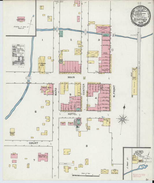 Sanborn Fire Insurance Map from Senatobia, Tate County, Mississippi (1892), Sheet #0001 - Historic Sanborn Fire Insurance Map Print, vintage old map wall art, antique decor, genealogy gift, Mississippi Mississippi map