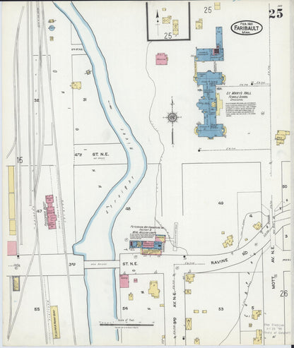 Sanborn Fire Insurance Map from Faribault, Rice County, Minnesota (1921), Sheet #0025 - Complete Map Set gallery image, historic Sanborn map, vintage wall art, Minnesota Minnesota