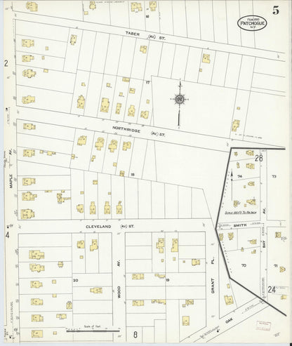Sanborn Fire Insurance Map from Patchogue, Suffolk County, New York (1910), Sheet #0005 - Complete Map Set gallery image, historic Sanborn map, vintage wall art, New York New York