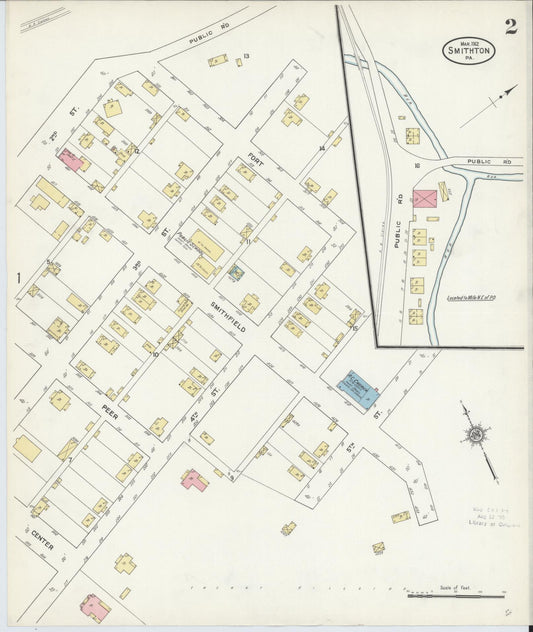 Sanborn Fire Insurance Map from Smithton, Westmoreland County, Pennsylvania (1912), Sheet #0002 - Historic Sanborn Fire Insurance Map Print, vintage old map wall art, antique decor, genealogy gift, Pennsylvania Pennsylvania map