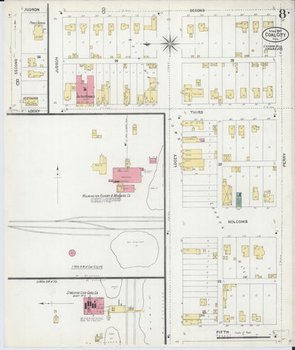 Sanborn Fire Insurance Map from Coal City, Grundy County, Illinois (1907), Sheet #0008 - Complete Map Set gallery image, historic Sanborn map, vintage wall art, Illinois Illinois