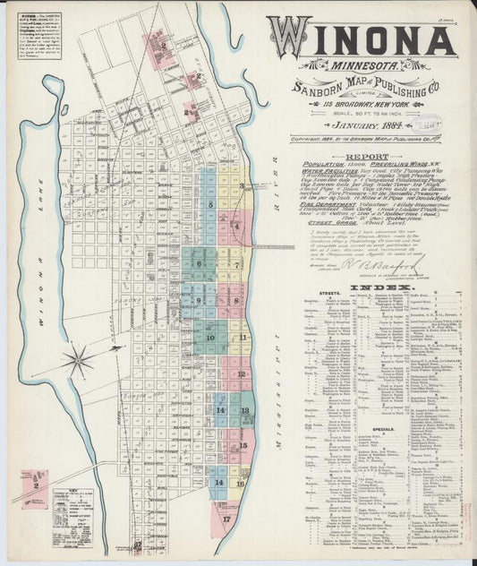 Sanborn Fire Insurance Map from Winona, Winona County, Minnesota. (1884) – Map View