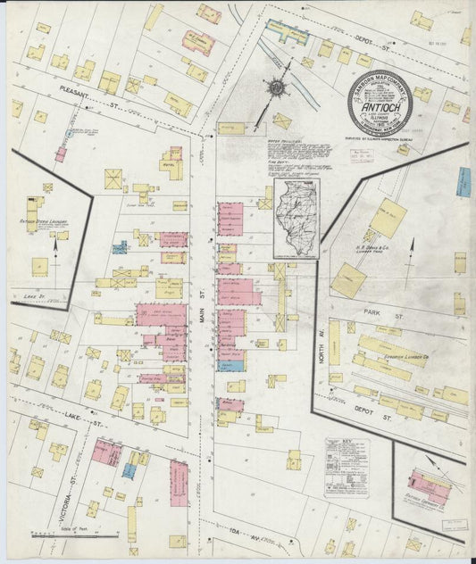 Sanborn Fire Insurance Map from Antioch, Lake County, Illinois. (1915) – Map View